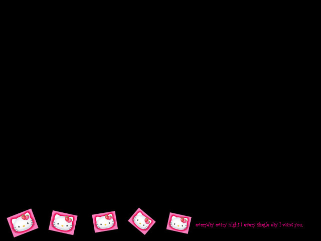 Hello kitty pink heads black free wallpaper for desktop - medium preview image