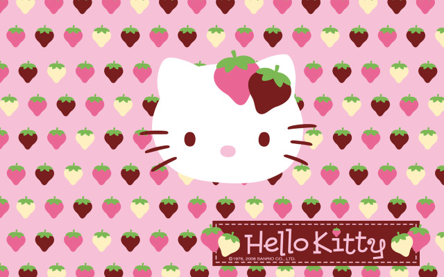 Hello kitty strawberries wallpaper strawberry free wallpaper for desktop - medium preview image