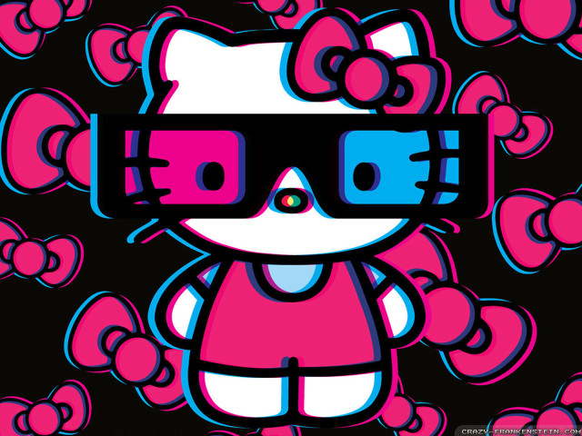 Hello kitty wallpaper pink blue free wallpaper for desktop - medium preview image