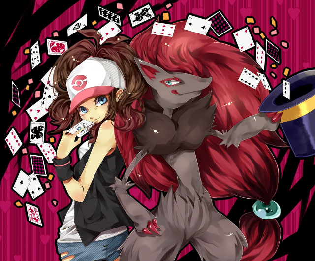 Woman red hair hat wolf free wallpaper for desktop - medium preview image