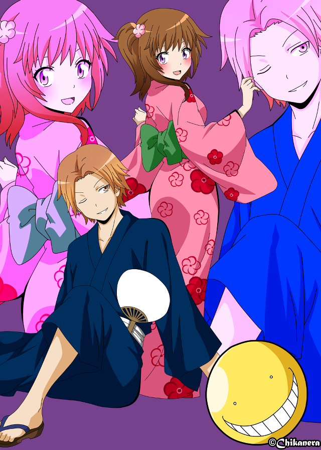 Anime characters group smiling ball free wallpaper for mobile - medium preview image