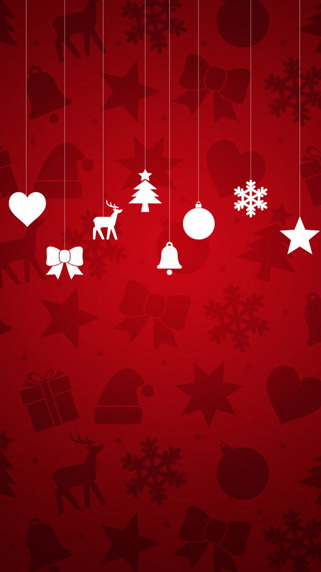 Red background white christmas decorations #2 free wallpaper for mobile - medium preview image