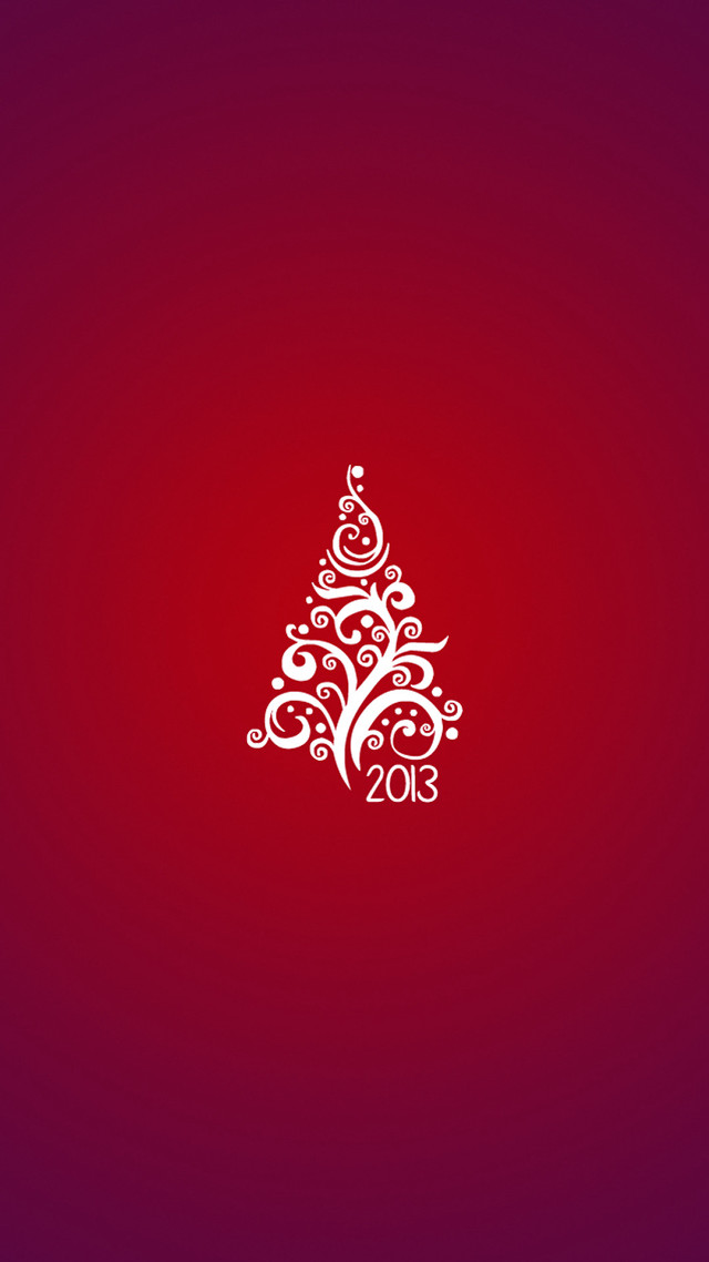 Red white christmas tree swirls free wallpaper for mobile - medium preview image
