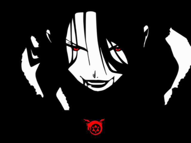 Black white anime character red free wallpaper for desktop - medium preview image