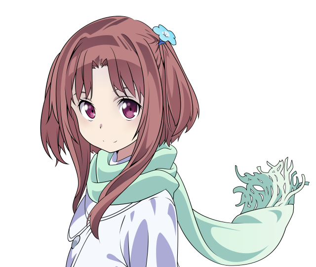 Girl long hair scarf holding free wallpaper for desktop - medium preview image