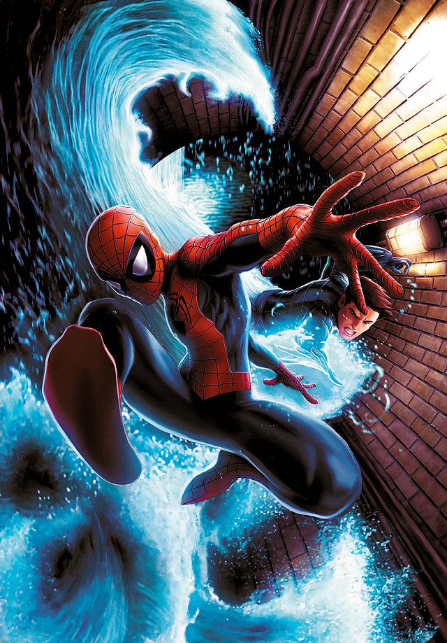 Spider man water arms out free wallpaper for mobile - medium preview image