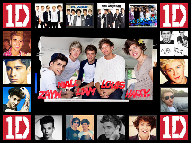 One direction band members collage free wallpaper for desktop - medium preview image