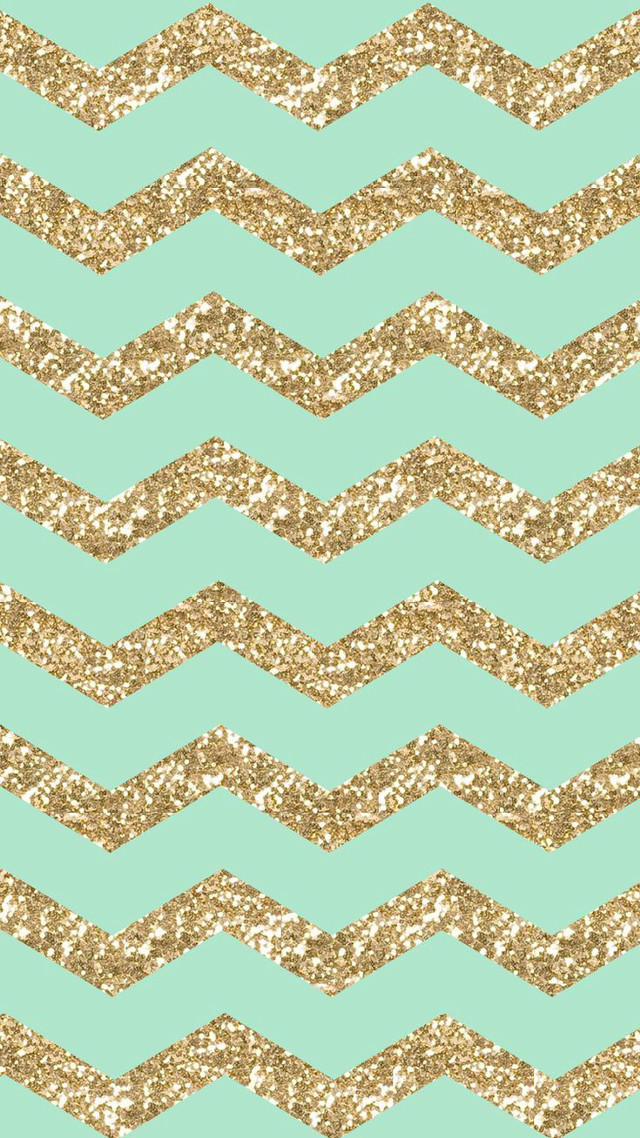 Green gold chevron glitter background free wallpaper for mobile - medium preview image