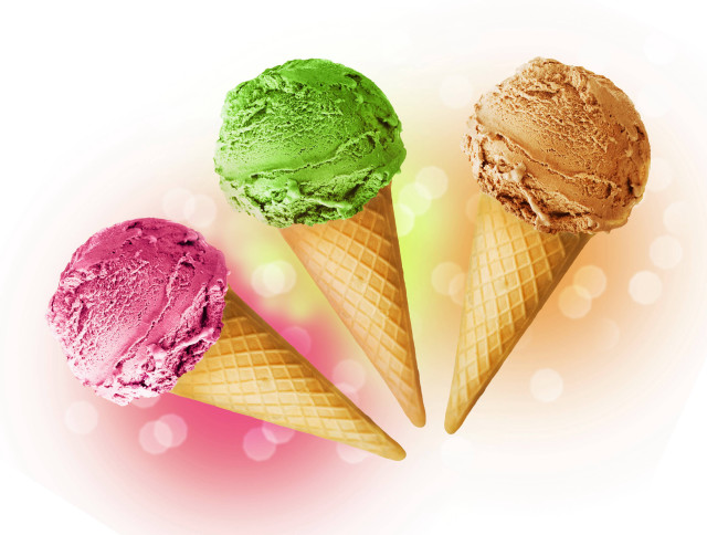 Ice cream cones colorful background free wallpaper for desktop - medium preview image