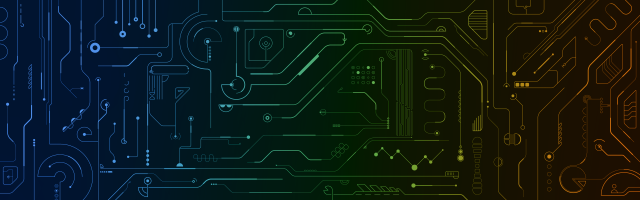 Circuit board lines blue yellow free wallpaper for desktop - medium preview image