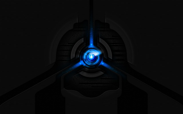 Dark background blue light center free wallpaper for desktop - medium preview image