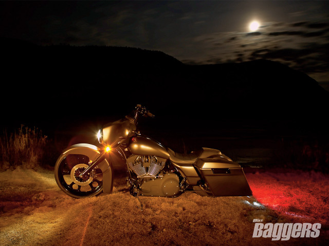Motorcycle dirt road night full free wallpaper for desktop - medium preview image