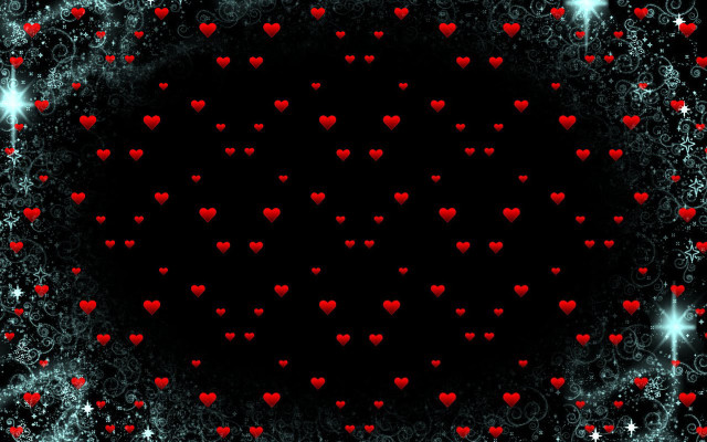 Black background red hearts stars free wallpaper for desktop - medium preview image