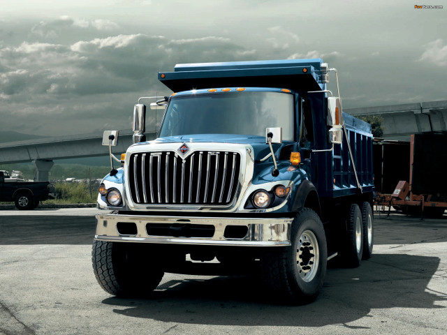 Dump truck parking lot cloudy free wallpaper for desktop - medium preview image