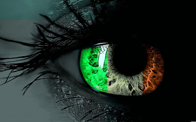 Close up green orange eye free wallpaper for desktop - medium preview image