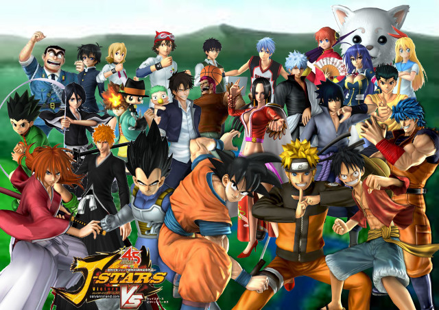 Anime characters group photo mountain free wallpaper for desktop - medium preview image