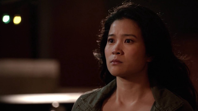 Woman green jacket long hair free wallpaper for desktop - medium preview image