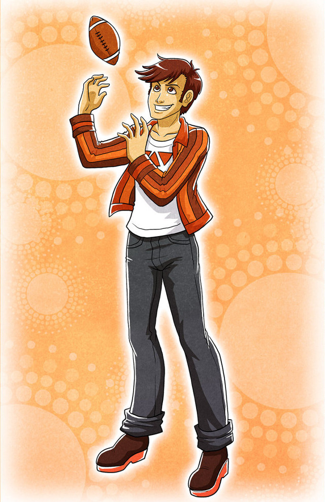 Cartoon man throwing football air free wallpaper for mobile - medium preview image