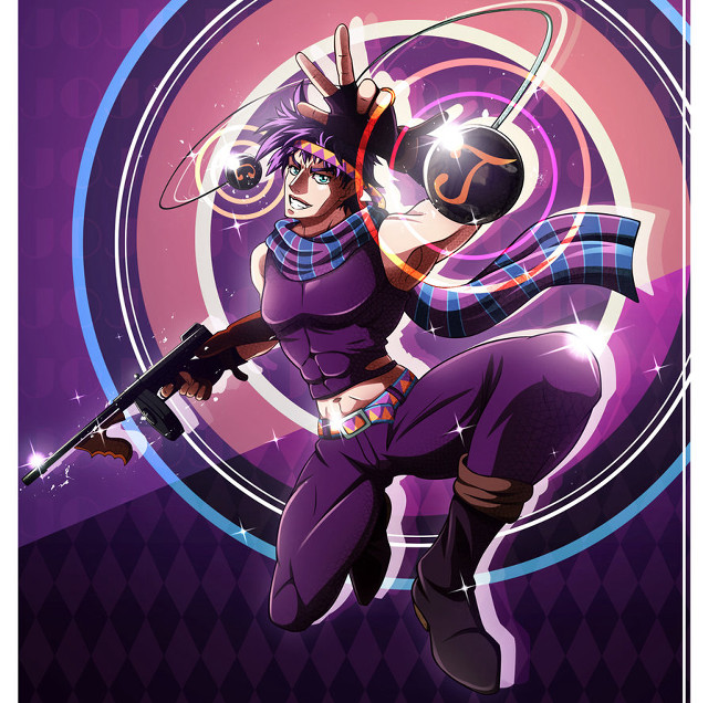 Woman gun purple background circular free wallpaper for tablet - medium preview image