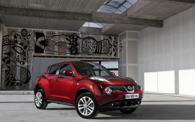 Red car garage mural door free wallpaper for desktop - medium preview image