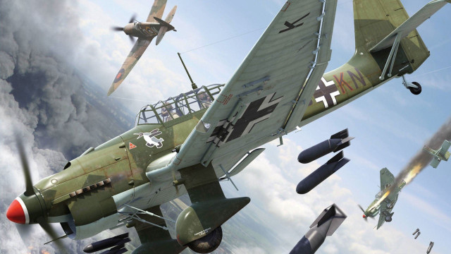 Planes flying smoke sky group #4 free wallpaper for desktop - medium preview image