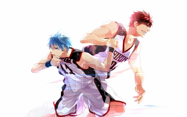 Anime characters basketball graphic style free wallpaper for desktop - medium preview image