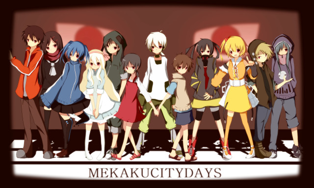 Anime characters group mekakucity days free wallpaper for desktop - medium preview image