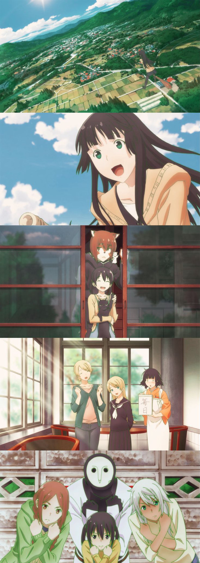 Anime characters room sky clouds free wallpaper for mobile - medium preview image