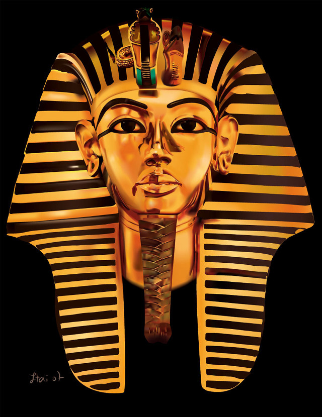 Golden mask afrofuturism egyptian art free wallpaper for mobile - medium preview image