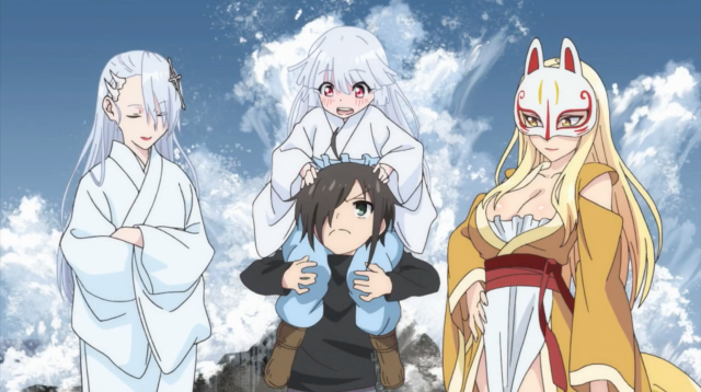 Group people sky clouds standing free wallpaper for desktop - medium preview image