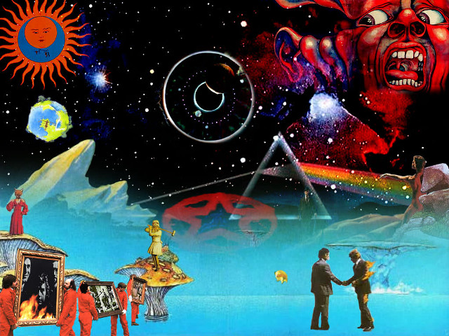 People space station rainbow sky free wallpaper for desktop - medium preview image