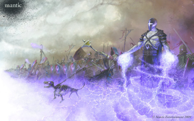 Man armor dogs lightning sky free wallpaper for desktop - medium preview image
