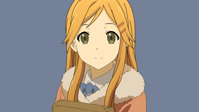 Anime girl blonde hair box free wallpaper for desktop - medium preview image