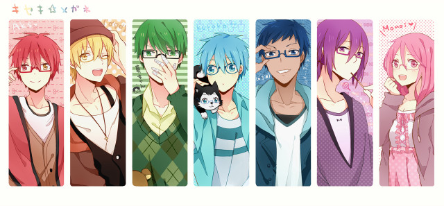 Anime characters glasses cat group free wallpaper for desktop - medium preview image