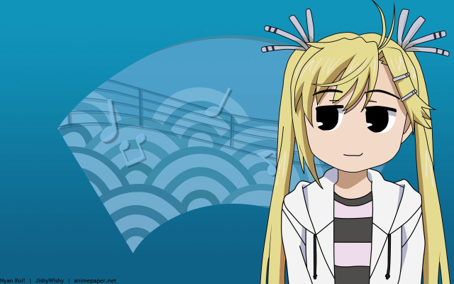 Cartoon character blonde hair black free wallpaper for desktop - medium preview image