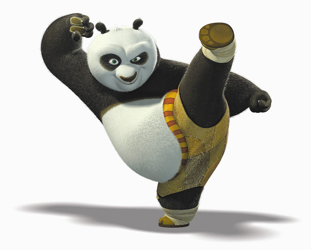 Cartoon panda kick arms air free wallpaper for desktop - medium preview image
