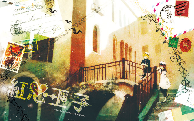 Couple bridge river postcards clocktower free wallpaper for desktop - medium preview image