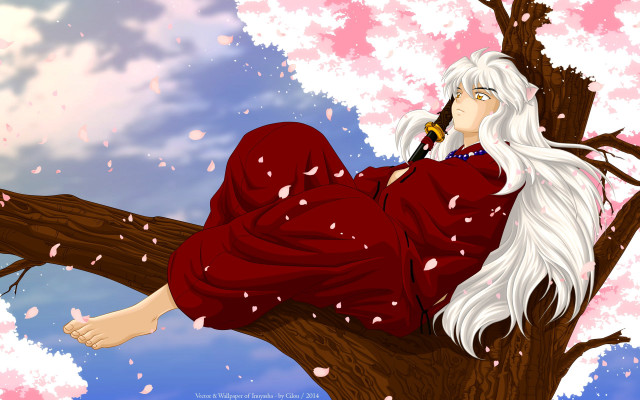 Woman red dress sitting tree free wallpaper for desktop - medium preview image