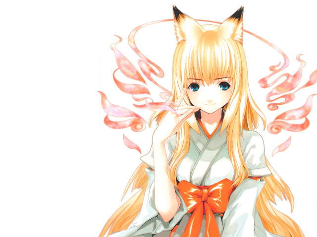 Girl blonde hair cat ears free wallpaper for desktop - medium preview image
