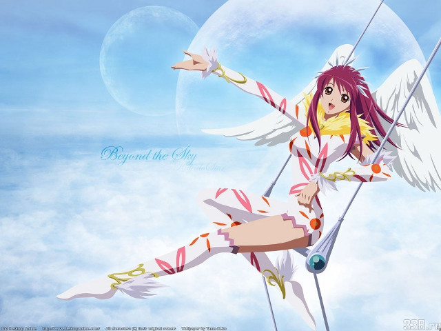 Anime girl long hair wings free wallpaper for desktop - medium preview image