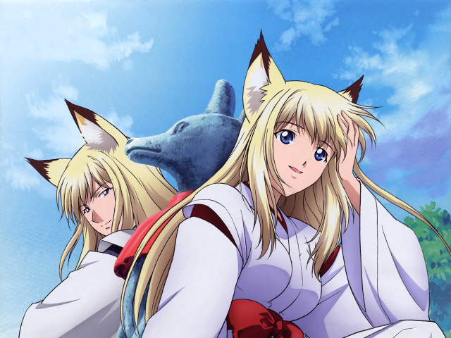 Anime characters sitting bench together free wallpaper for desktop - medium preview image