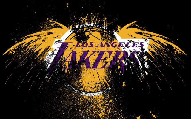Lakers basketball purple yellow poster free wallpaper for desktop - medium preview image
