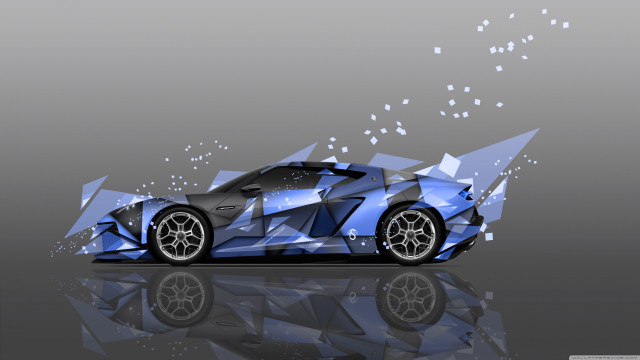 Blue sports car shattered background free wallpaper for desktop - medium preview image