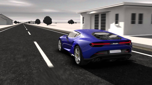 Blue sports car road white free wallpaper for desktop - medium preview image