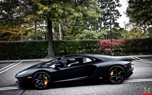 Black sports car parking lot #17 free wallpaper for desktop - medium preview image