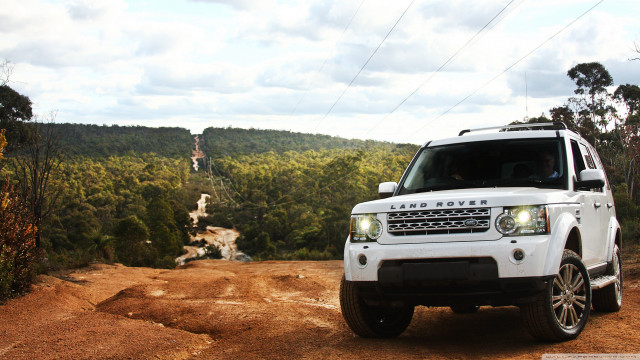 White land rover dirt road free wallpaper for desktop - medium preview image