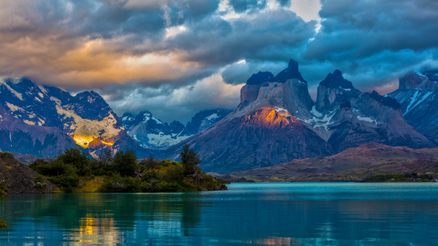 Mountain lake cloudy sky range #2 free wallpaper for desktop - medium preview image