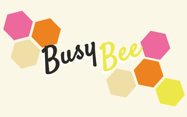 Busy bee colorful text hexagonal free wallpaper for desktop - medium preview image