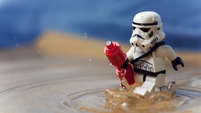 Lego stormtrooper fire hydrant water #2 free wallpaper for desktop - medium preview image