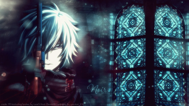 Anime character sword stained glass #2 free wallpaper for desktop - medium preview image